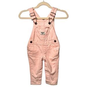 OshKosh B’Gosh Baby Girl Pink Heart 100% Cotton Overalls. 6 Months.